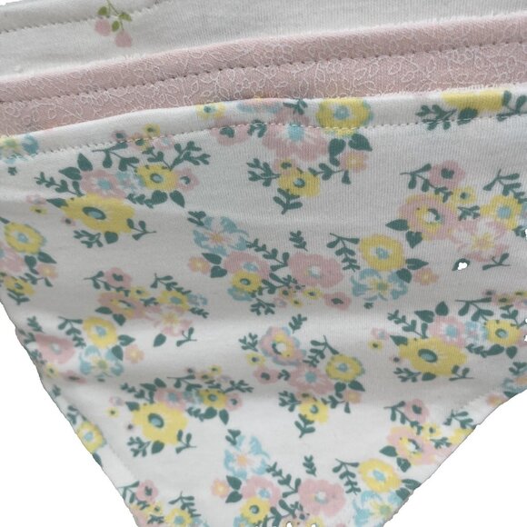 Starting Out Floral 3-Pack Bandana Bibs Pink Pastel Baby Girls Snap Closure NEW - Picture 4 of 9
